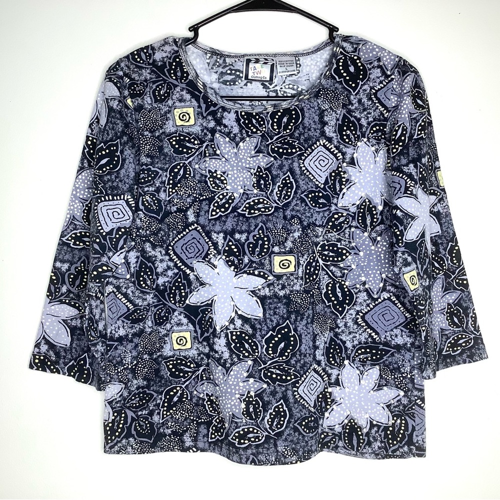 < Vintage Take Two Unique Pattern Top Made In Ind… - image 1